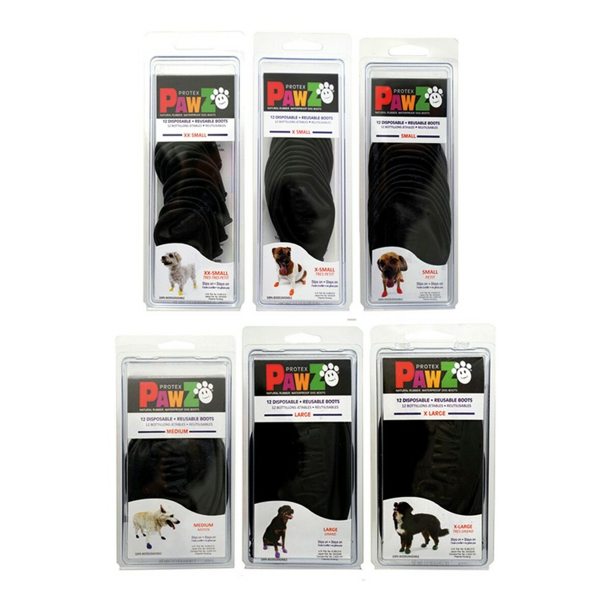 PawZ Dog Paw Protectors – Tiny, 12-Pack