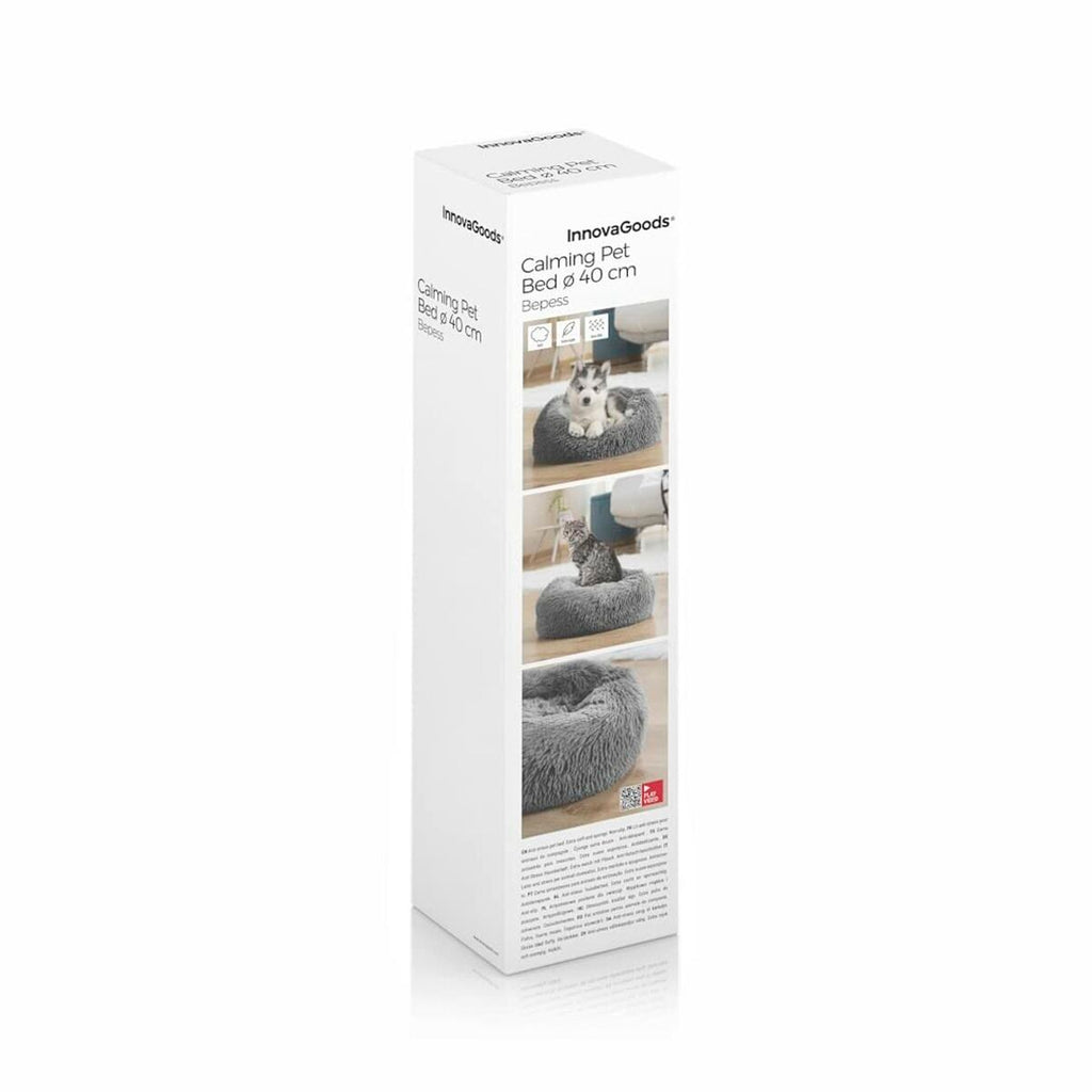 Calming round plush pet bed - view 4