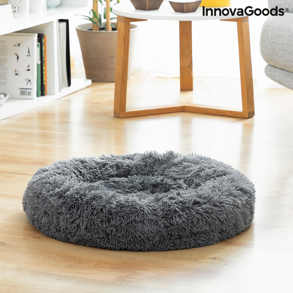 Calming round plush pet bed - view 3