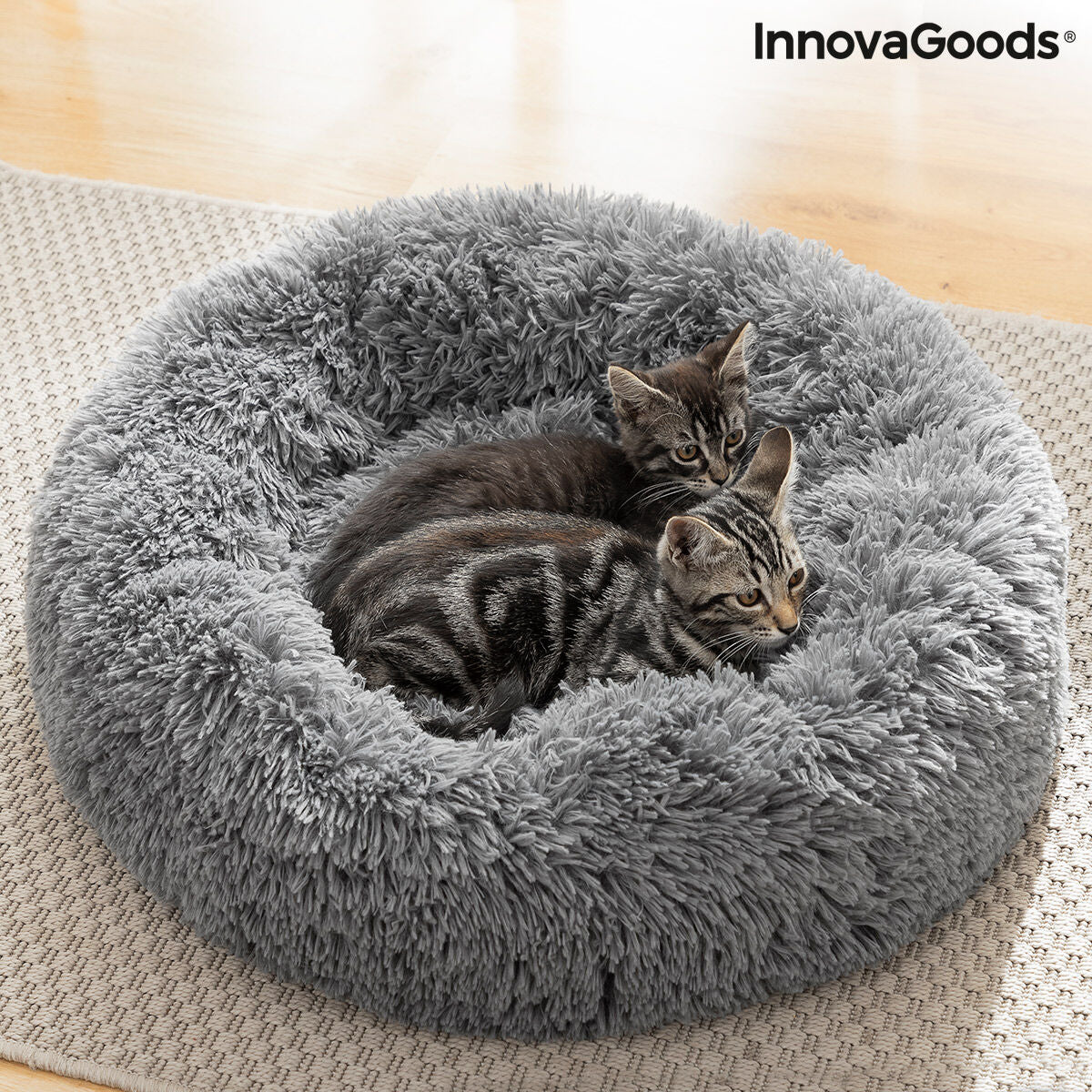 Calming round plush pet bed - view 10