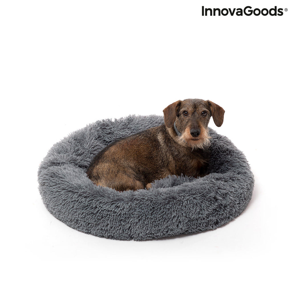 Calming round plush pet bed - view 6