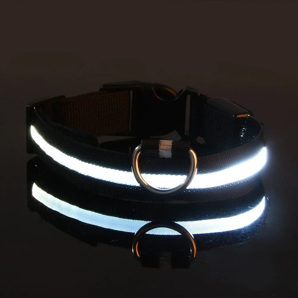 LED Dog Collar Nylon Glow In The Dark Safety-10