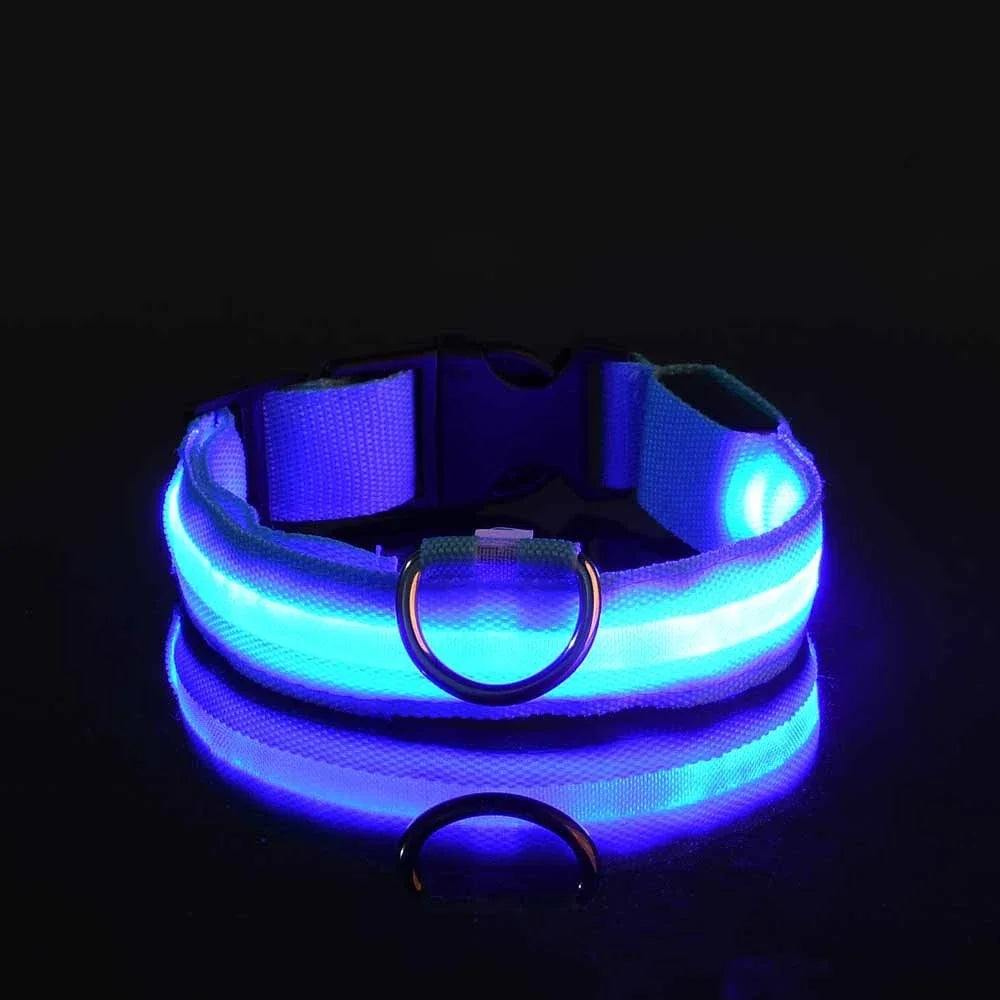 LED Dog Collar Nylon Glow In The Dark Safety-8